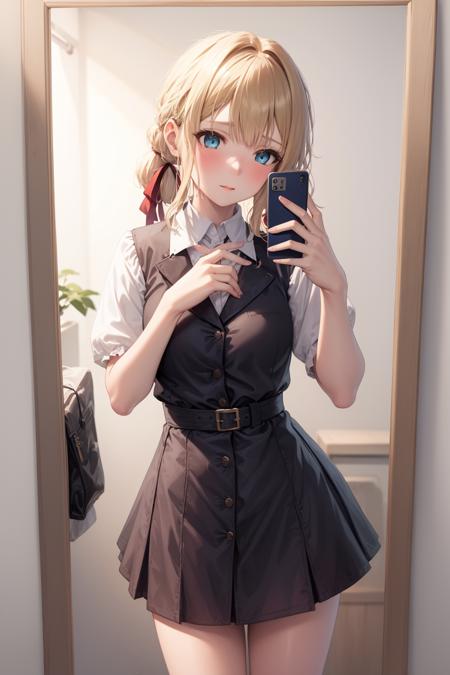 02641-3452381486-,1girl, mirror, selfie, holding phone, school uniform,  ,blonde hair, hair ribbon, blue eyes,.png